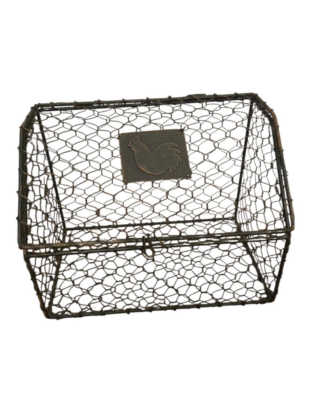 Rustic Wire Chicken Egg Basket - Brown Vintage - Farmhouse